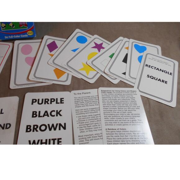 Fisher-Price 2004 Colors and Shapes Jumbo Preschool Flash Cards Complete - Picture 6 of 10
